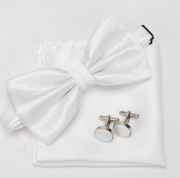 Mens Tie Set Bowtie Cravat Cufflinks Fashion Butterfly Party Wedding Bow Ties for Men Girls Candy Solid Color Bowknot Wholesale