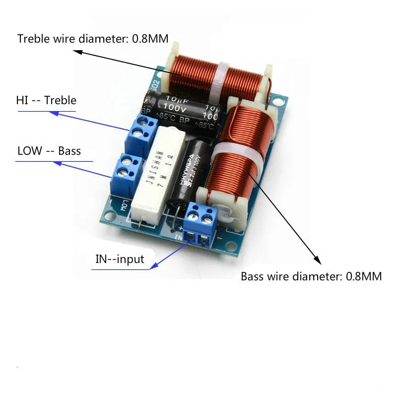 AIYIMA 2 Stück Lautsprecher 2-Wege Audio Frequenzweiche Höhen Bass 2 Einheit Crossover Filter 80W Bücherregal HiFi Lautsprecher Teiler