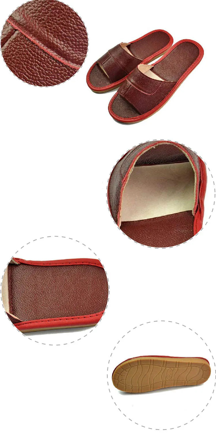 Neue Leder Hausschuhe Männer Heim Einrichtung Innen Boden Klassisch Schuhe Casual Slides Leder Sandalias Zapatos Hombre