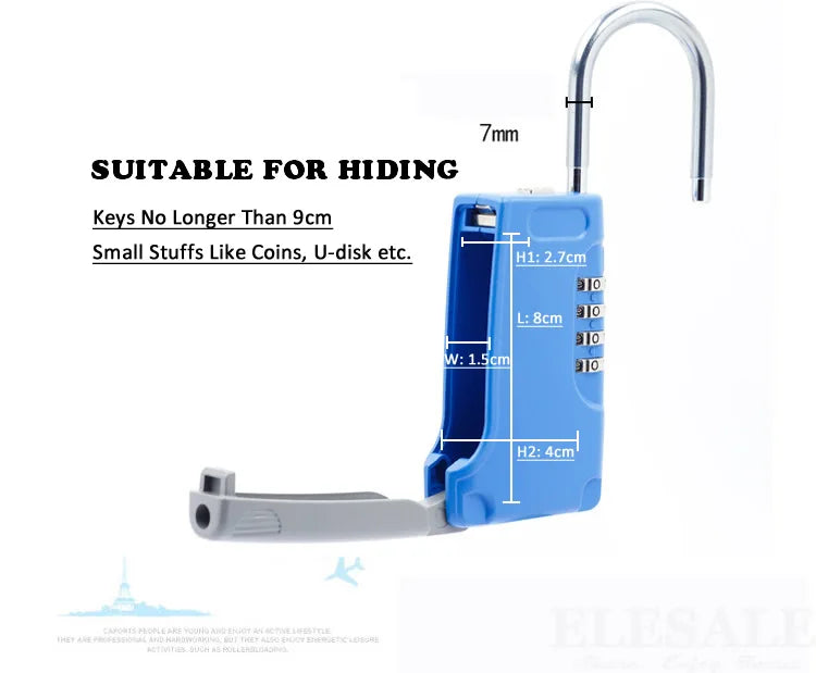 Schlüsseltresor 2025: High Quality Hidden Key Safe Box 4-Digital Password Combination Lock Hook Mini Metal Collection