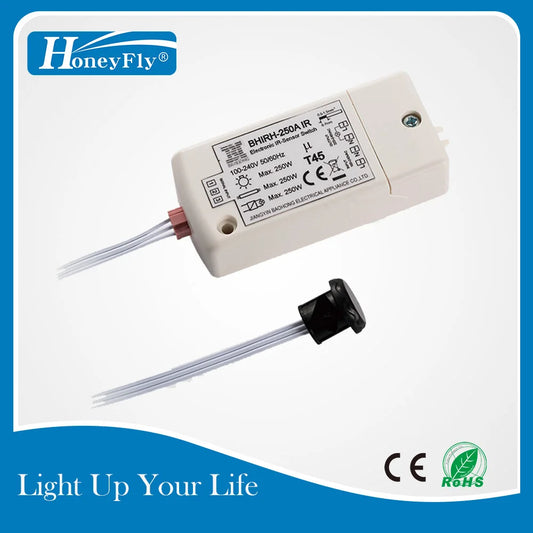 HoneyFly IR Bewegungsmelder Schalter 250W - Infrarot Sensor für automatische Beleuchtung