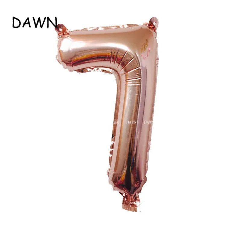 DAWN XD20-1 Zahlenballon 40 Zoll Roségold Silber Aluminium