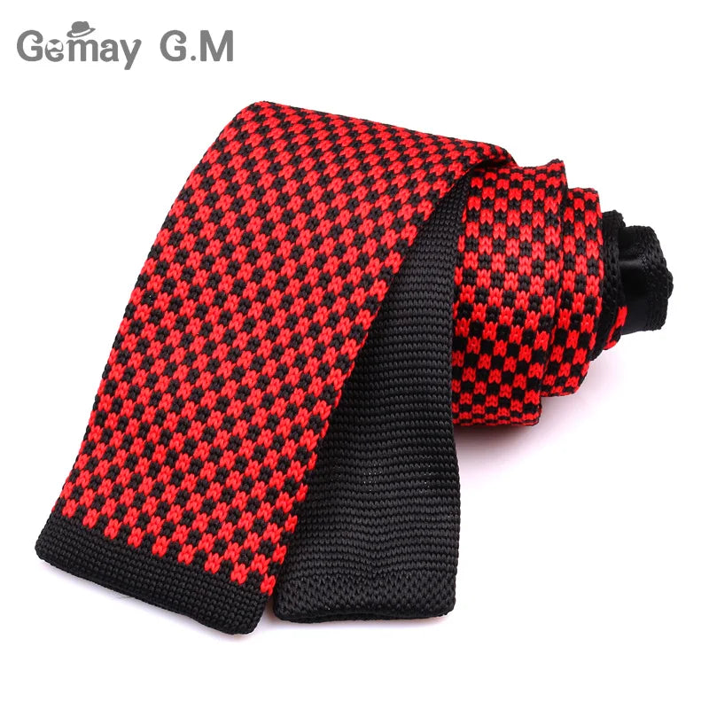 New Knit Tie For Men Casual Plaid Knitted Neck Ties Fashion Mens Necktie For Wedding Business Adult Suit Tuxedo Plaid Tie