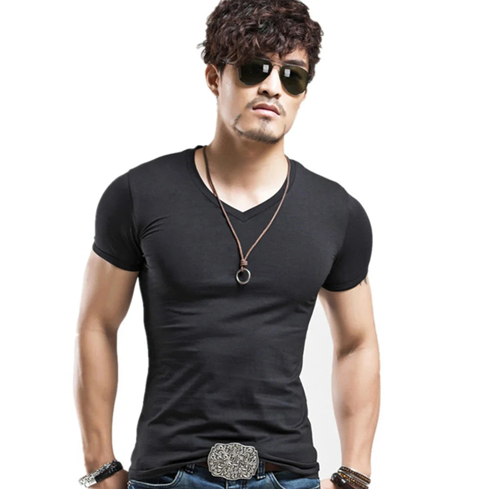 Herren T-Shirt 2025 - MRMT Brand 10 Farben Fitness V-Neck S-5XL
