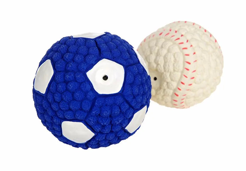 HOOPET Haustier Hund Spielzeug Bälle 2025: Quietsch Welpen Spielzeug Tennis Fußball - Zahn Reinigung Gummi Orange Weiß Blau Hunderassen Spielspaß
