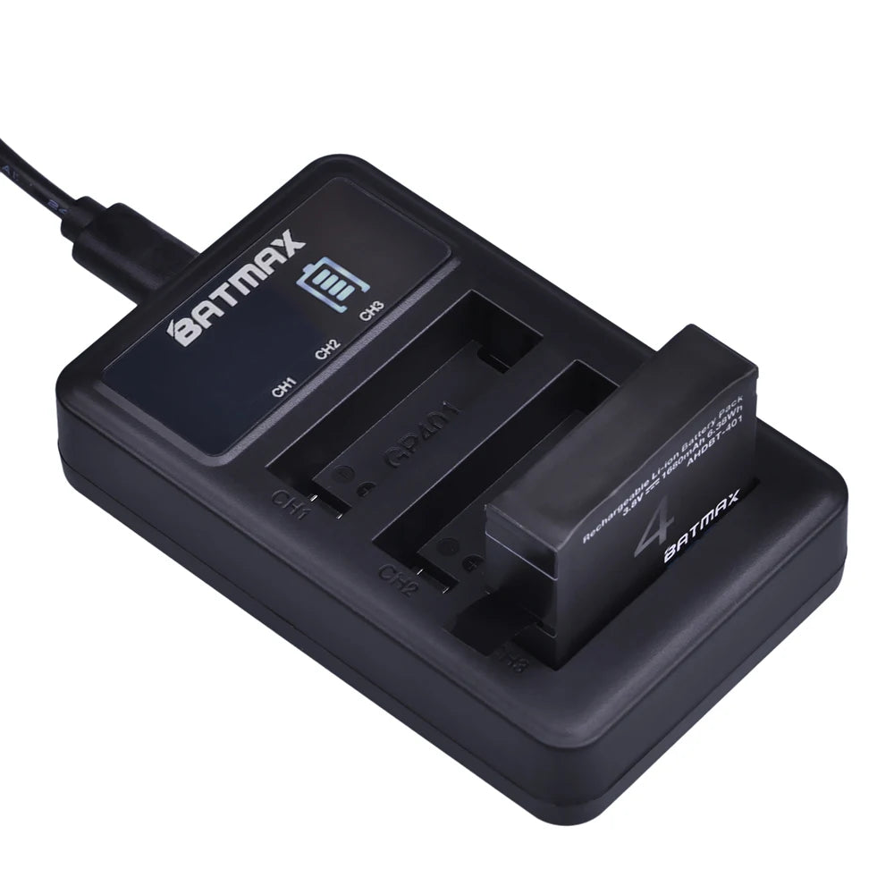 Batmax AHDBT-401 Ersatzakku Set - 4x1680mAh 3.7V USB