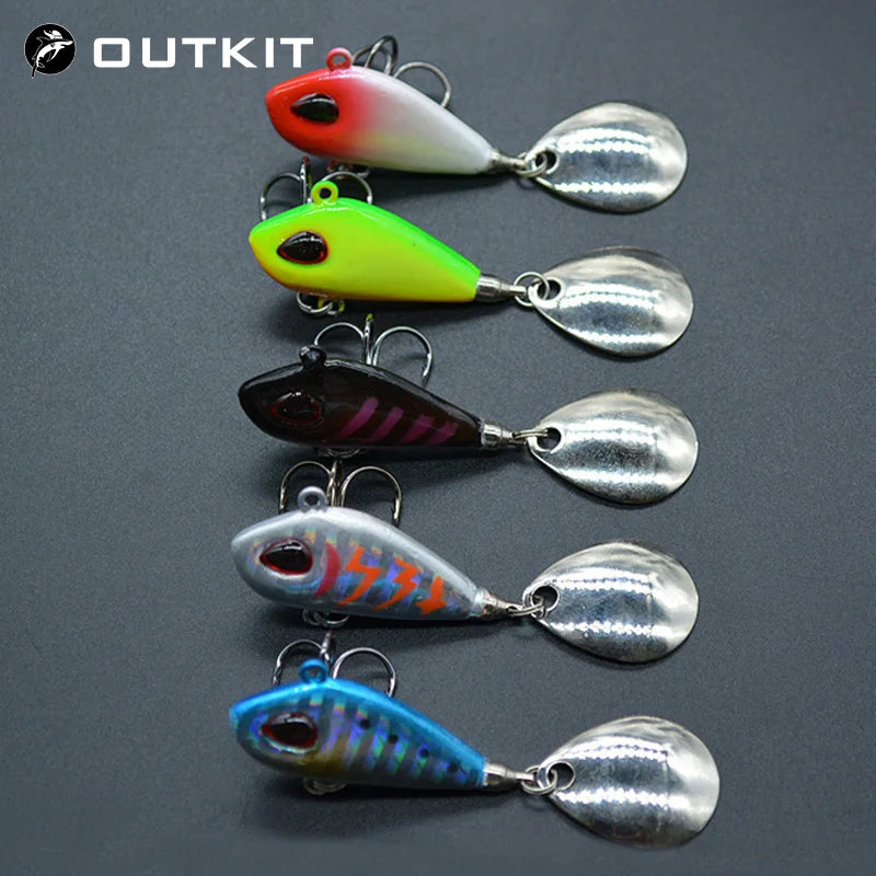OUTKIT Neuer Metall Mini VIB Mit Löffel Angelköder 6g10g17g25g 2cm Angel Tackle Pin Crankbait Vibration Spinner Sinkend Köder
