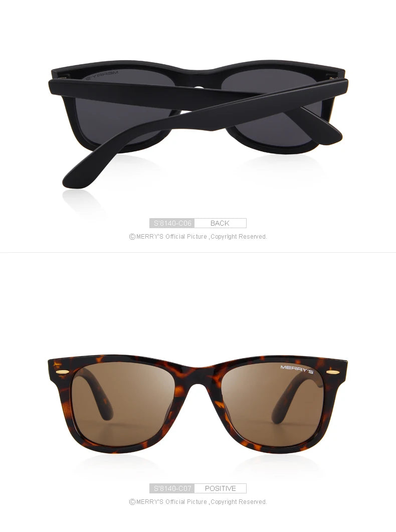 MERRYS DESIGN Herren/Frauen Klassische Retro Nieten Polarisierte Sonnenbrille 100% UV Schutz S8140