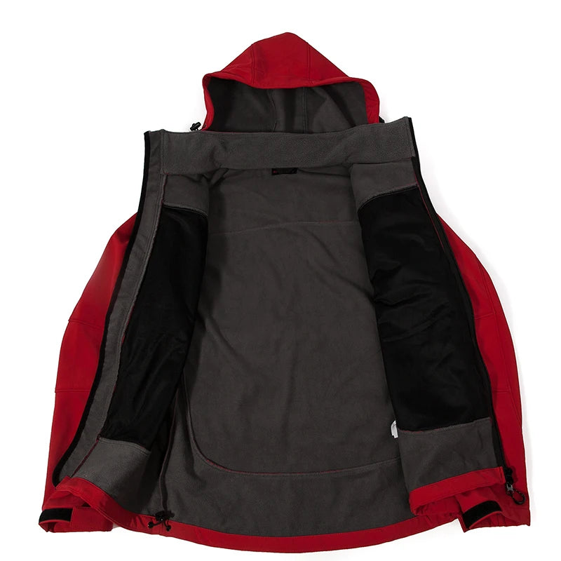 Wasserdichter Softshell-Mantel für Männer mit Custom-Print - Outdoor-Hoodie für Hiking, Skiing und Camping