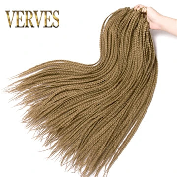 VERVES Crochet Braids Synthetic 24 inch Box Braid 22 Roots/Pcs Ombre Braiding Hair Extensions Heat Fiber Bulk Braid Pink,Black