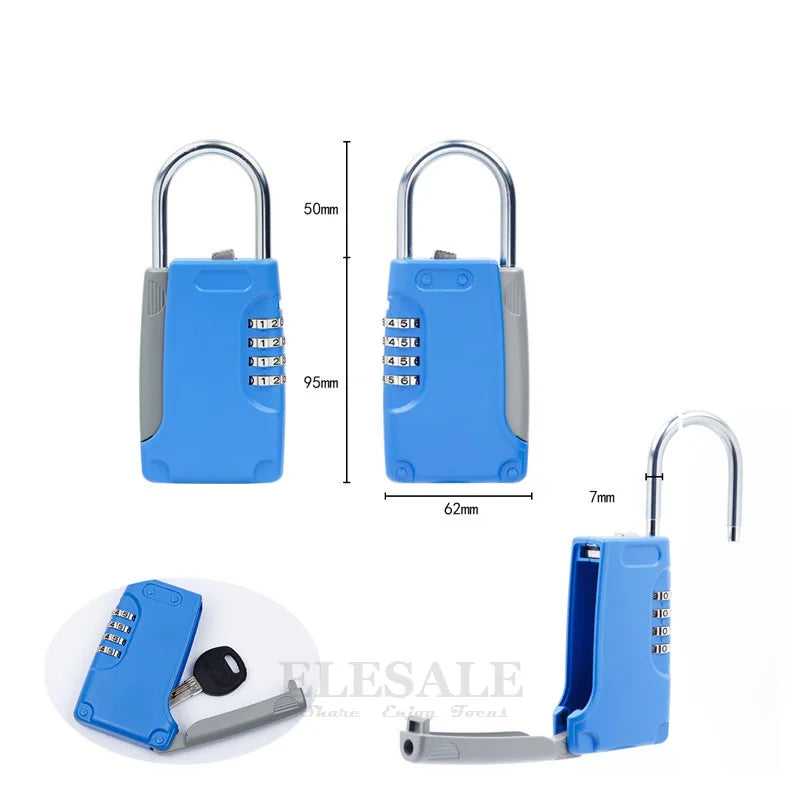 Schlüsseltresor 2025: High Quality Hidden Key Safe Box 4-Digital Password Combination Lock Hook Mini Metal Collection