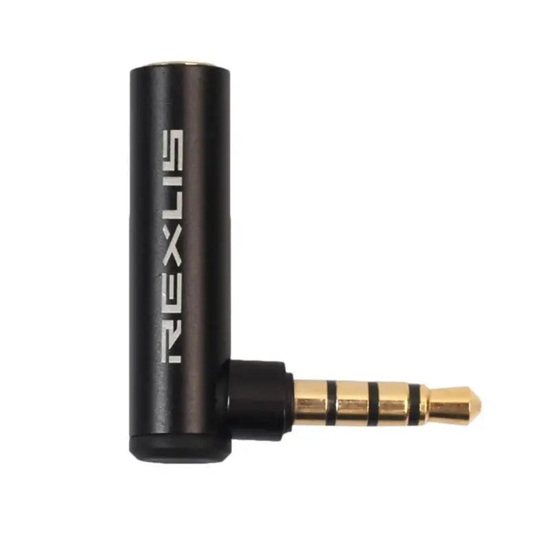 REXUS 90 Degree Right Angled 3.5mm Male To Female Audio Converter Adapter Connector L Type Stereo Earphone Microphone Jack Plug