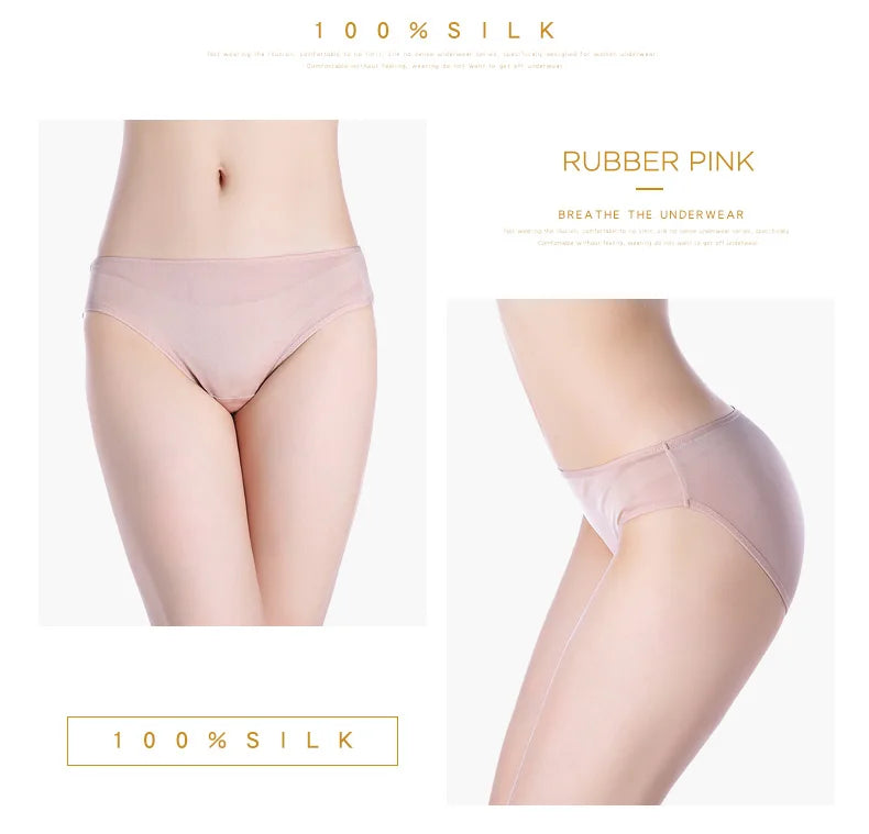 SuyaDream 3Stk/Los Frauen Höschen 100% Natürlich Seide Low-Rise Slips Gesund Basic Alltag Tragen Unterwäsche 2022 Neu Intimates