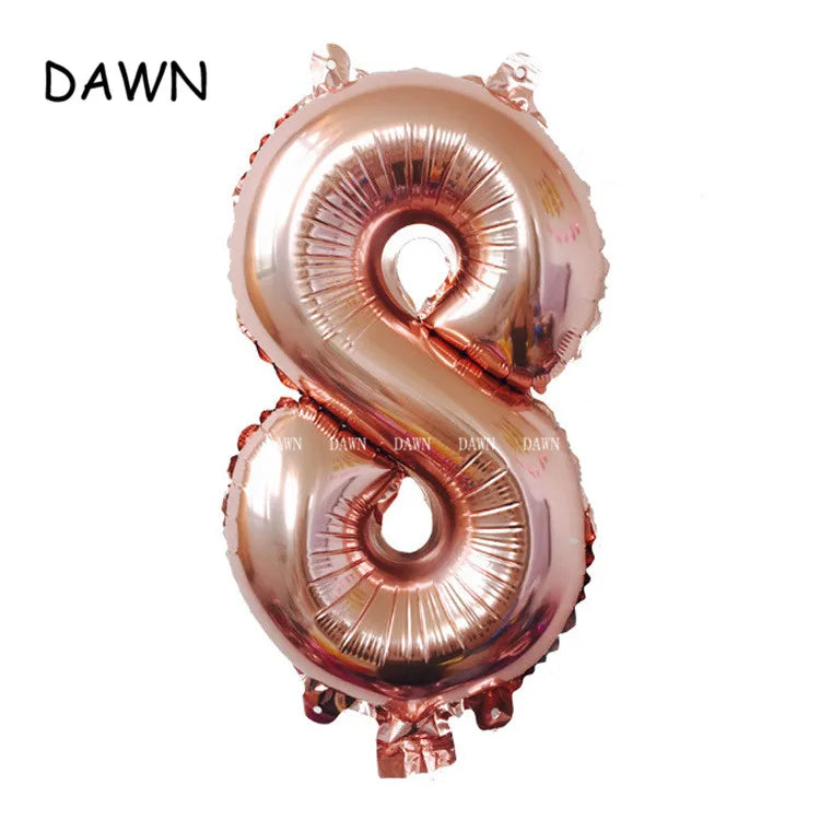 DAWN XD20-1 Zahlenballon 40 Zoll Roségold Silber Aluminium