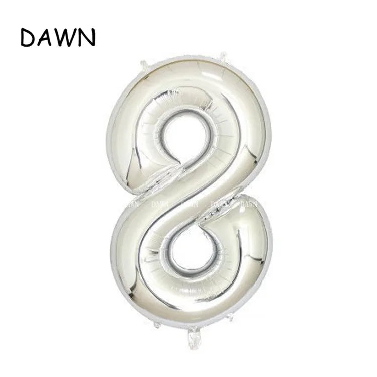 DAWN XD20-1 Zahlenballon 40 Zoll Roségold Silber Aluminium