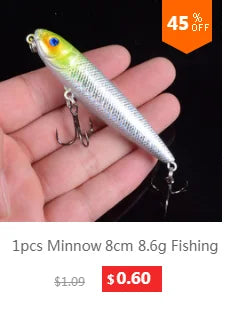 TQEXSZ Minnow Sinkend - 7,5cm 10,2g 3D Augen Wobbler