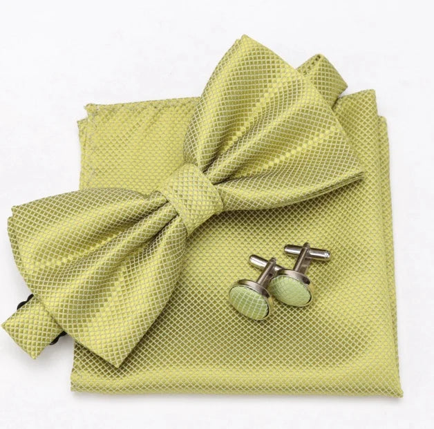 Mens Tie Set Bowtie Cravat Cufflinks Fashion Butterfly Party Wedding Bow Ties for Men Girls Candy Solid Color Bowknot Wholesale