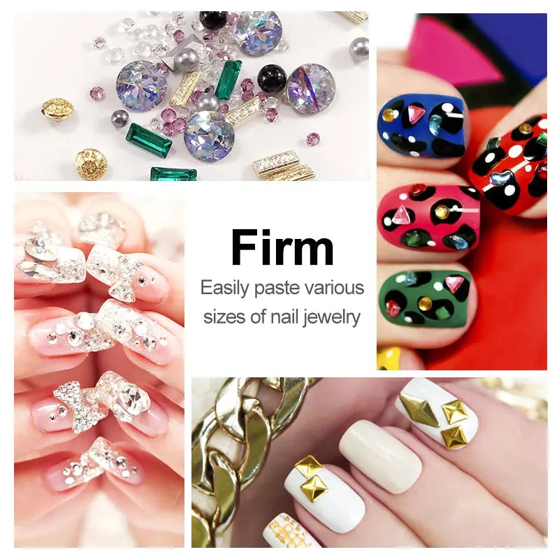 Nagel Kleber Diamant Stick Gel Fest Viskosität Gel Nagel Kunst Design DIY Einweichen UV Kleber Für LED Strass Dekoration Kristall Kleber