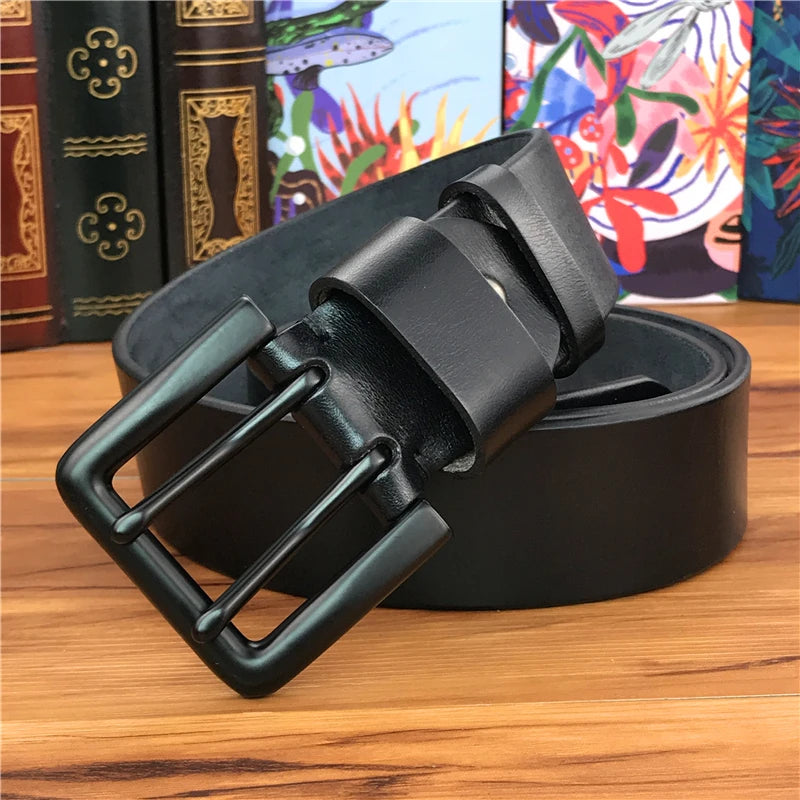 Herren Ledergürtel 2025 - Super Wide 4.2CM Luxury Thick Genuine Leather Double Buckle