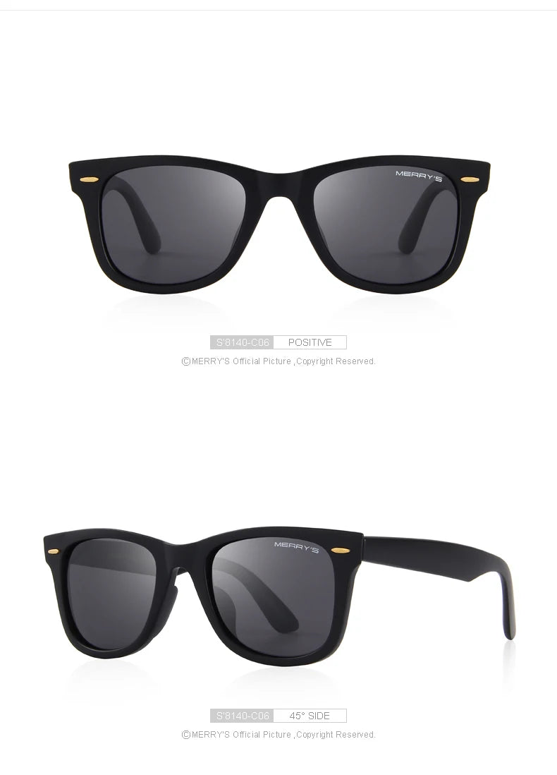 MERRYS DESIGN Herren/Frauen Klassische Retro Nieten Polarisierte Sonnenbrille 100% UV Schutz S8140