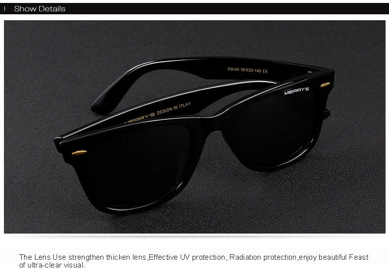 MERRYS DESIGN Herren/Frauen Klassische Retro Nieten Polarisierte Sonnenbrille 100% UV Schutz S8140