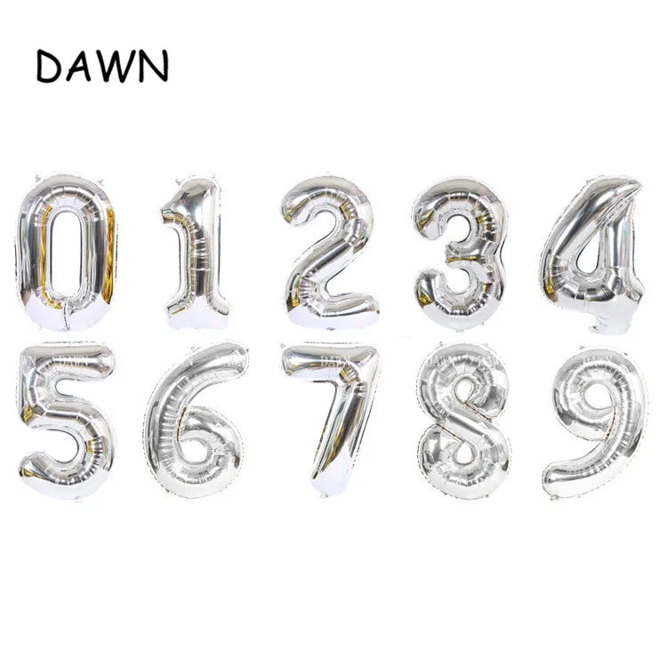 DAWN XD20-1 Zahlenballon 40 Zoll Roségold Silber Aluminium