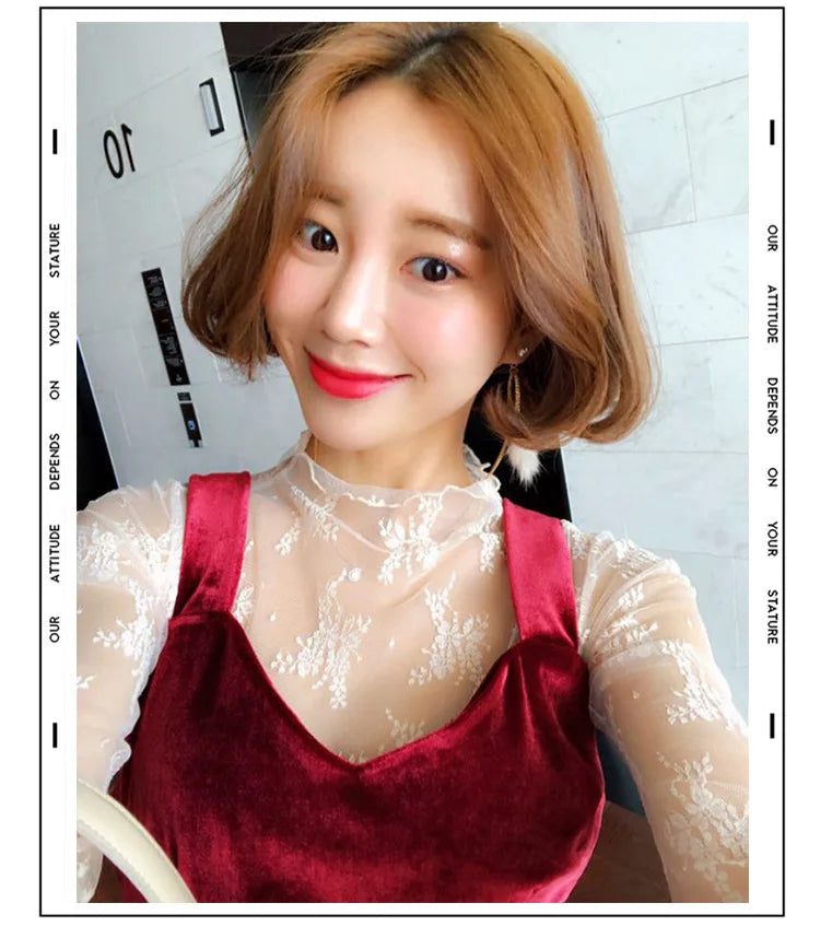 Summer Women Lace Floral Embroidery Blouses Shirt Ladies tops elegant mesh Blouses Transparent Elegant See-through Black Shirt