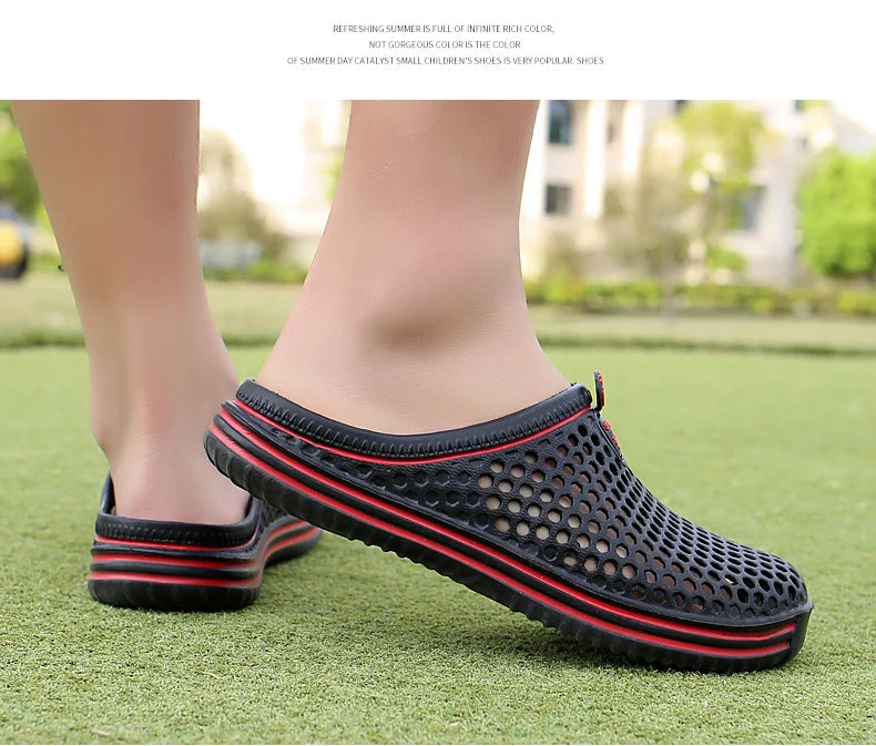 POLALI Damen Sandalen 2023 Sommer Sandalen Mode Ausgehöhlt Atmungsaktiv Strand Hausschuhe Flip Flops EVA Massage Hausschuhe Sandalen