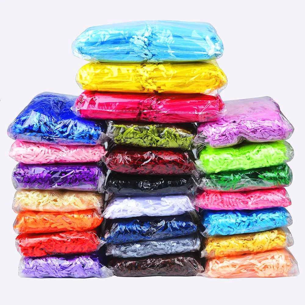Organza Beutel Set 2025 - 100 Stück 24 Farben Aufbewahrung Back to School Organisation