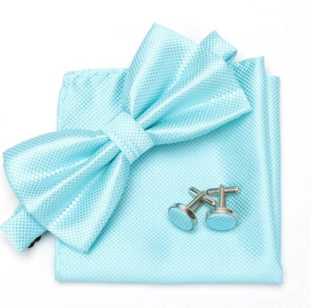 Mens Tie Set Bowtie Cravat Cufflinks Fashion Butterfly Party Wedding Bow Ties for Men Girls Candy Solid Color Bowknot Wholesale