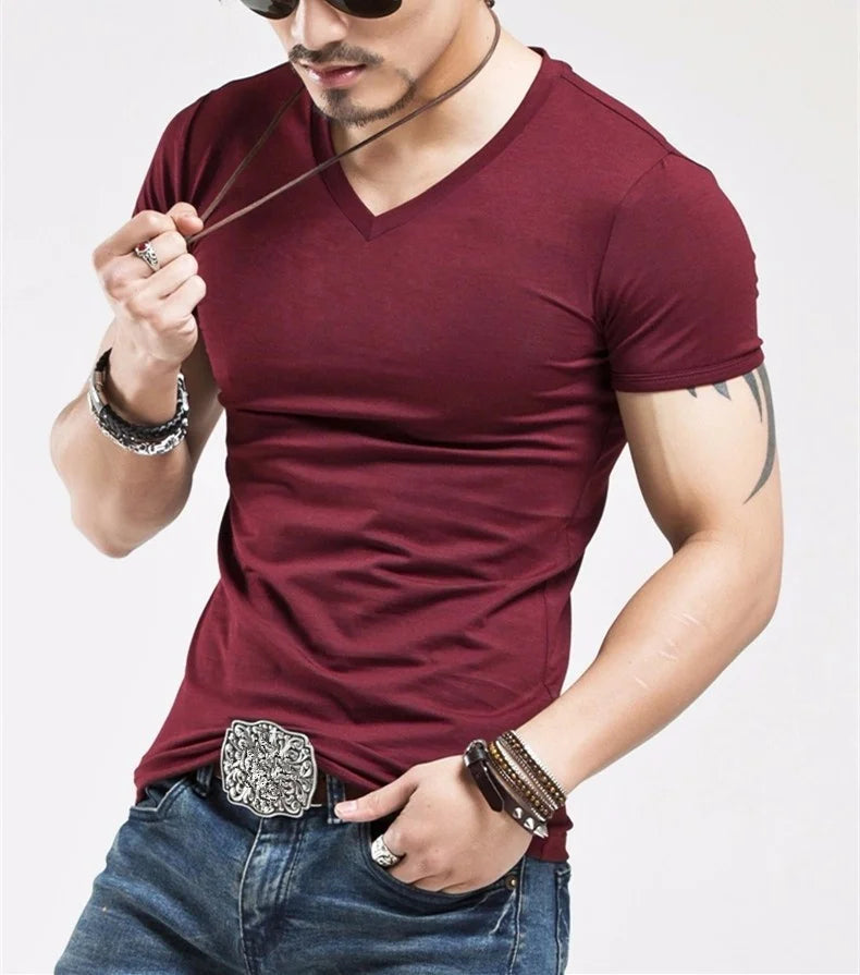 MRMT V-Ausschnitt Shirt - 10 Farben S-5XL Strickshirt