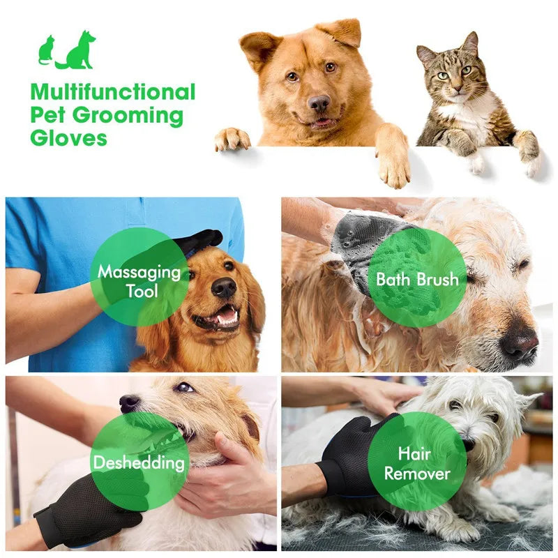 Mode Gummi Haustier Bad Bürste: gagyive Hund Spielzeug Umweltschutz Silikon - Handschuh Haustier Massage Hunde Katzen Zubehör Blau Tiefblau 23cm