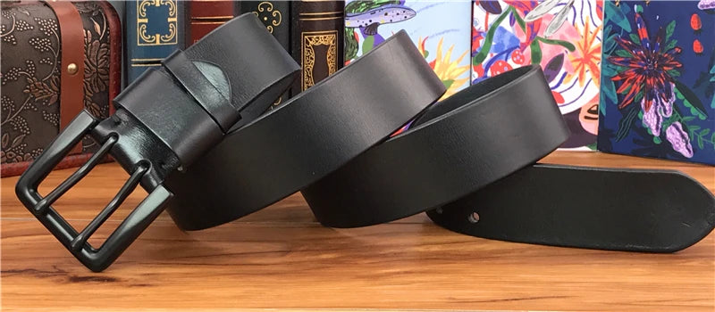 Herren Ledergürtel 2025 - Super Wide 4.2CM Luxury Thick Genuine Leather Double Buckle