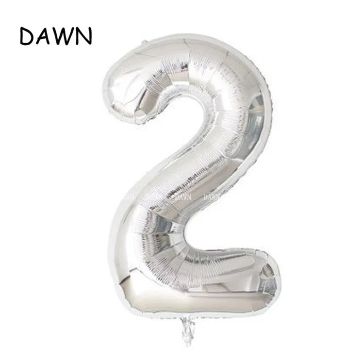 DAWN XD20-1 Zahlenballon 40 Zoll Roségold Silber Aluminium