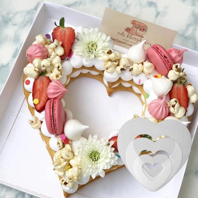Heart Shape Cake Mold PET Plastic Cake Decorating Tools Confeitaria Maker Useful Baking Accessories 6/8/10/12/14inch