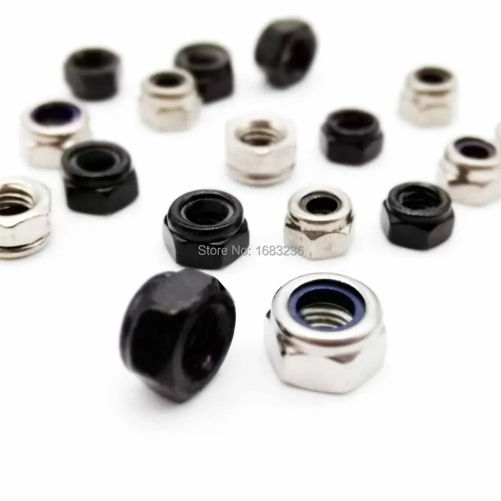 M2 M2.5 M3 M3.5 M4 M5 M6 M8 M10 M12 M14 M16 304 Edelstahl Schwarz Hex Nylon Einsatz Sperrmutter Selbstsperrend Kontermutter