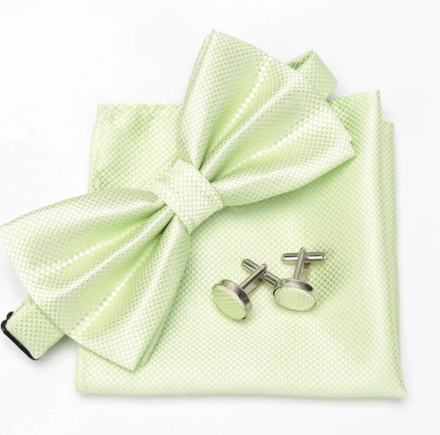 Mens Tie Set Bowtie Cravat Cufflinks Fashion Butterfly Party Wedding Bow Ties for Men Girls Candy Solid Color Bowknot Wholesale