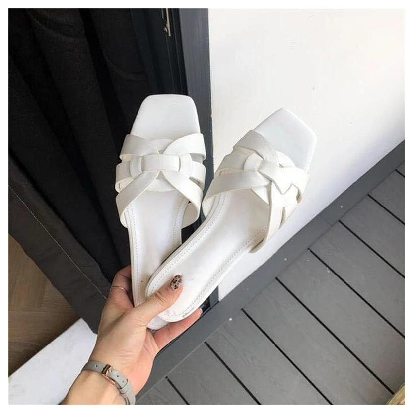 DONLEE QUEEN Frauen Marke Hausschuhe Sommer Slides Offene Zehe Flach Casual Schuhe Freizeit Sandale Weiblich Strand Flip Flops Große Größe 35-41