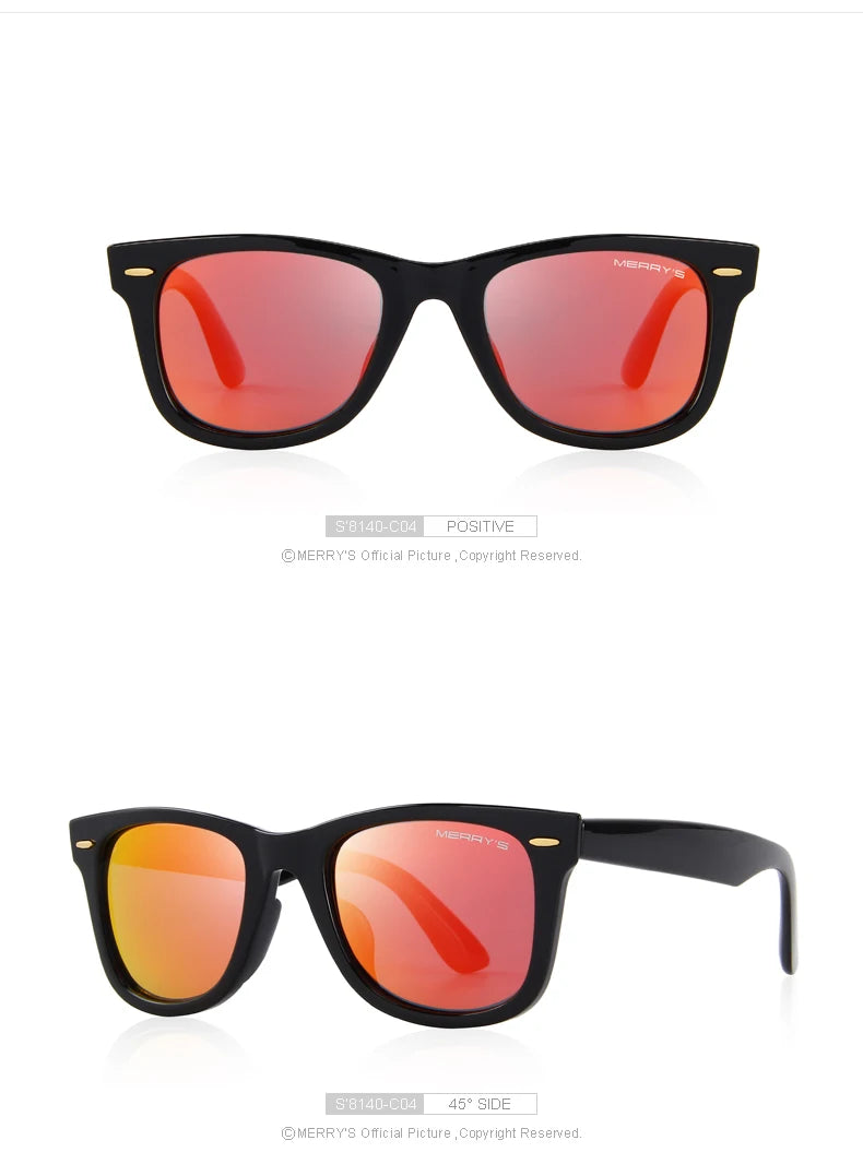 MERRYS DESIGN Herren/Frauen Klassische Retro Nieten Polarisierte Sonnenbrille 100% UV Schutz S8140