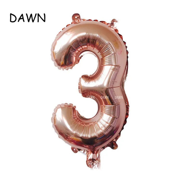 DAWN XD20-1 Zahlenballon 40 Zoll Roségold Silber Aluminium