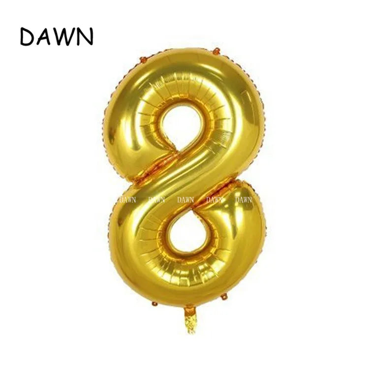 DAWN XD20-1 Zahlenballon 40 Zoll Roségold Silber Aluminium