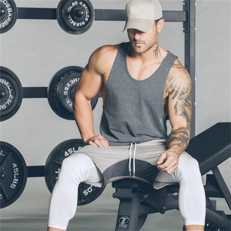 Muscleguys Marke Gym Kleidung 2025: Herren Bodybuilding Fitness Stringer Tank Top - Sportbekleidung Unterhemd Muskel Workout Singlets Baumwolle M-XXL