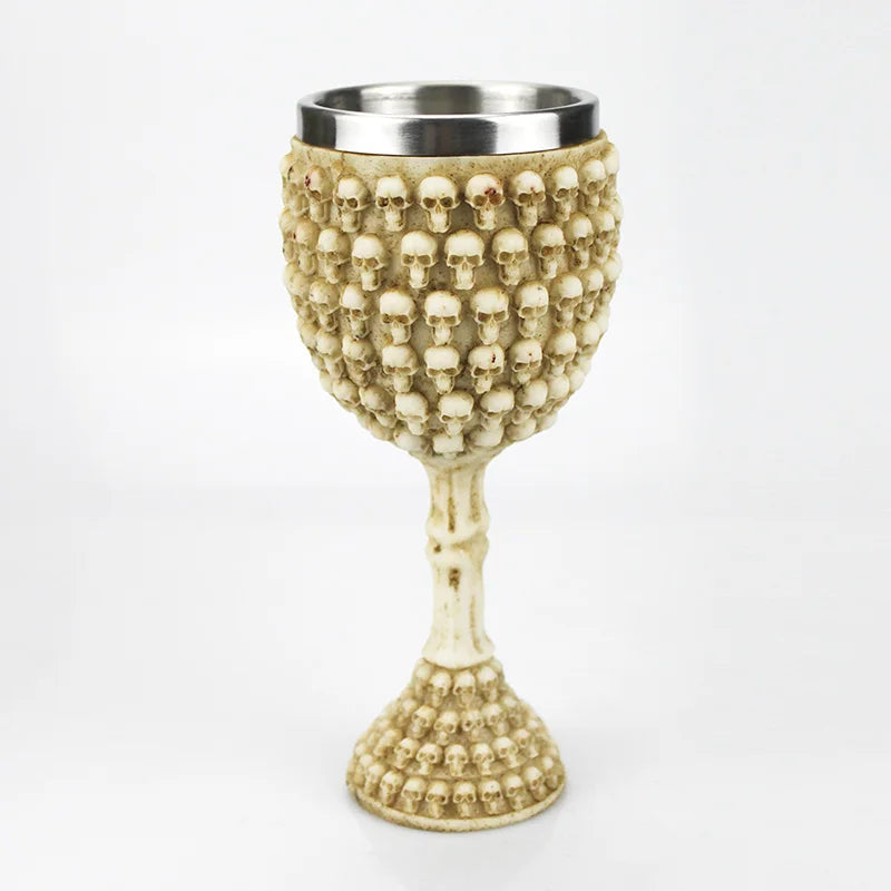 Gothic Wine Goblet Contain Dragon Claw Viking Skeleton Retro Stainless Steel&Resin Wine Glass BEST Halloween Gifts Bar Drinkware