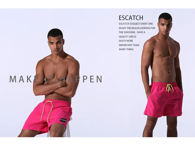 Herren-Badehose 2025: ESCATCH Man Swimwear Swim Shorts Trunks Beach Board Shorts - Swimming Pants Swimsuits Mens Running Sports Surffing Shorts Collection