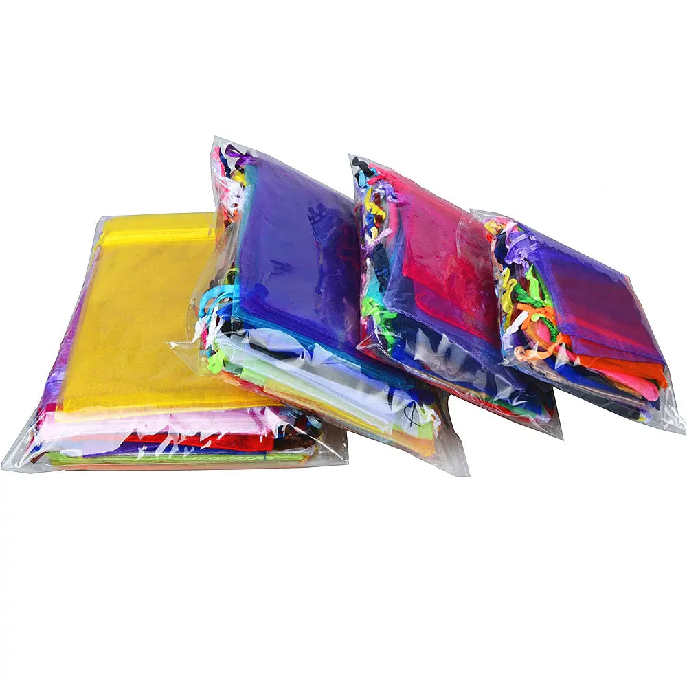 Organza Beutel Set 2025 - 100 Stück 24 Farben Aufbewahrung Back to School Organisation