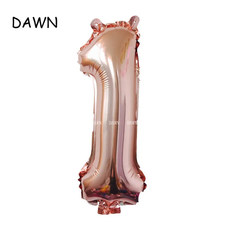 DAWN XD20-1 Zahlenballon 40 Zoll Roségold Silber Aluminium