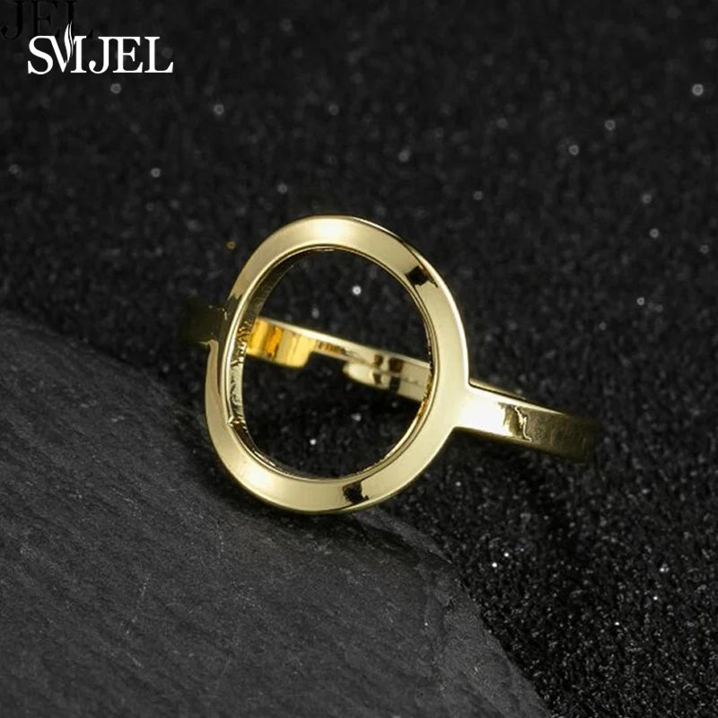 New Punk Geometric Ring for Men Women Exaggerated Stainless Steel Jewelry Opening Adjustable Ring Anillo Hombre Bijoux 2021 Gift