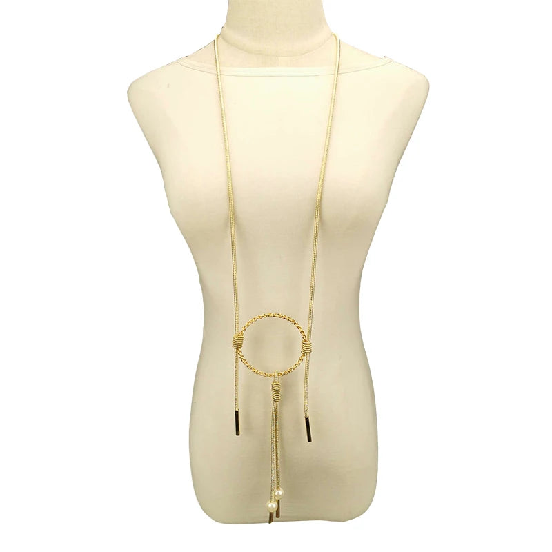 UKEBAY nou lung pandantiv coliere femei lux lucrat manual colier culoare aurie lanțuri perle accesorii declarație bijuterii en-gros