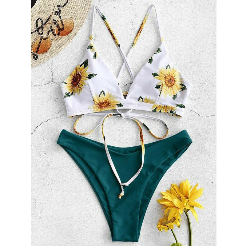 Damen Bikini Set - Sonnenblumen-Druck Schwimwear für Frauen Premium Beach Fashion