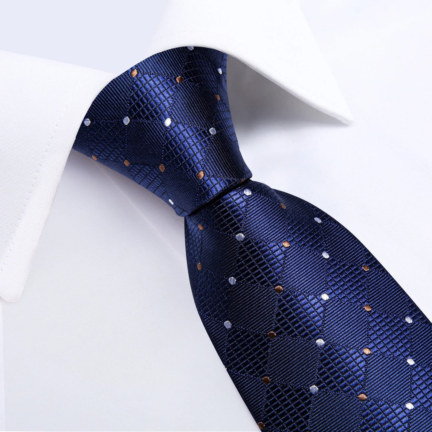 Purple Plaid Dot Men's Ties Pocket Square Cufflinks Business Wedding Accessoires Neck Tie Gift For Men Cravat Silk Tie DiBanGu